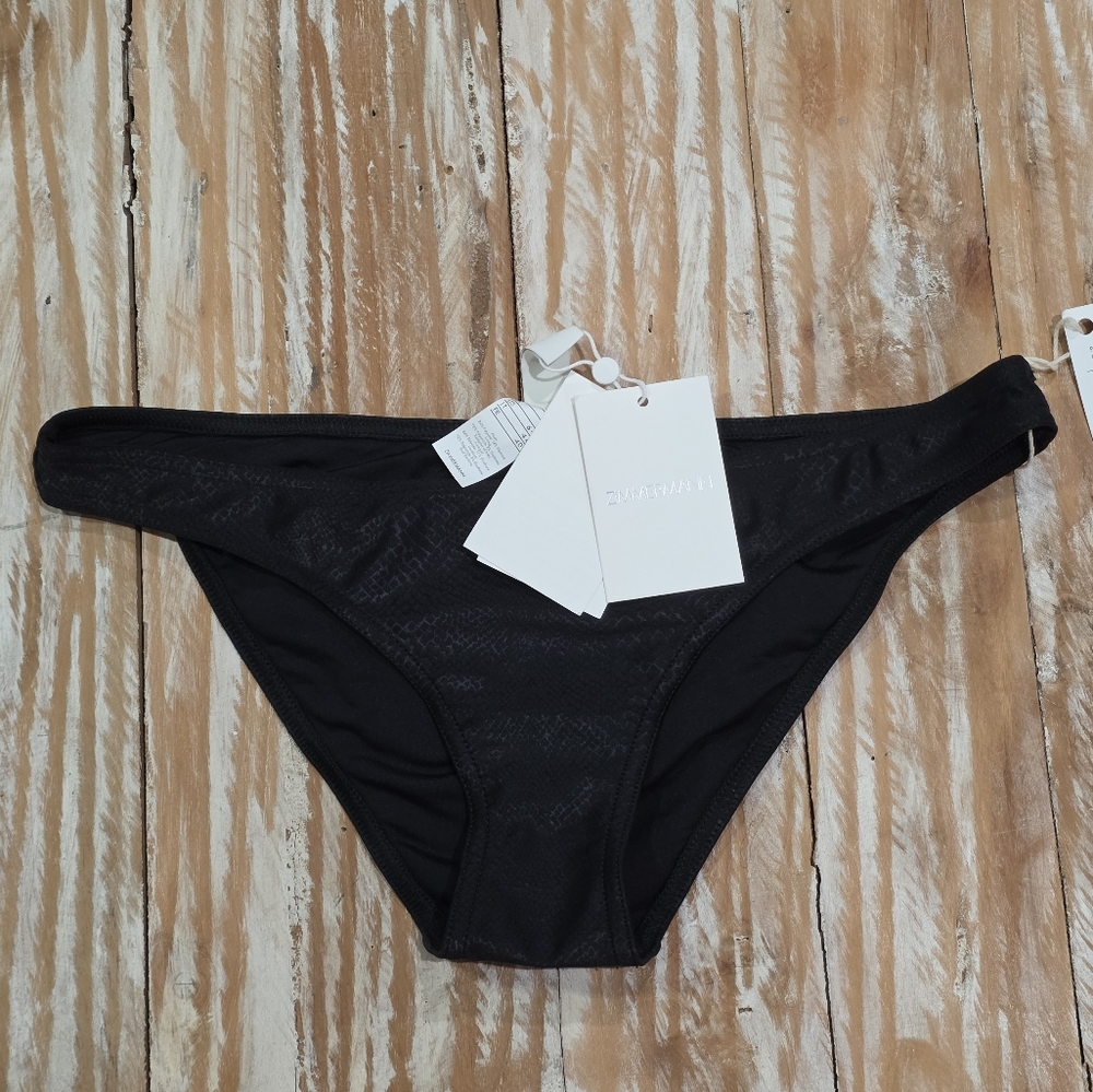 NWT Zimmermann Separates Sculpt Skinny Pant Bikini Bottoms Black Snake Texture 8 - Picture 4 of 7
